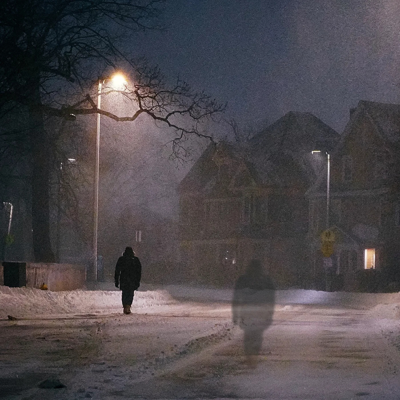 Cover of Deal With the Devil by Pragya: a figure walking down a snowy street at night