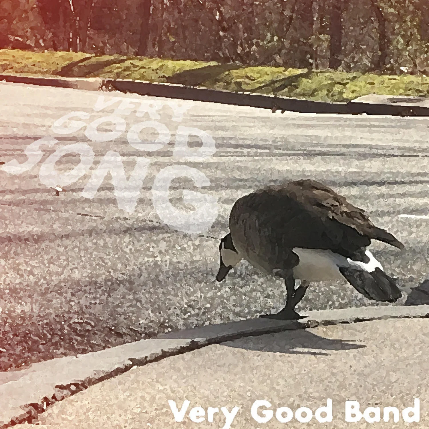 Cover of Very Good Song: a goose on a suburban road